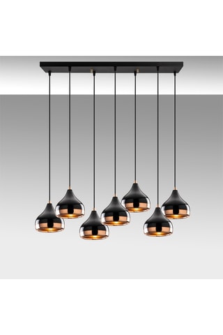 Lampadario Yildo - Nero e dorato - 7 x 40 W