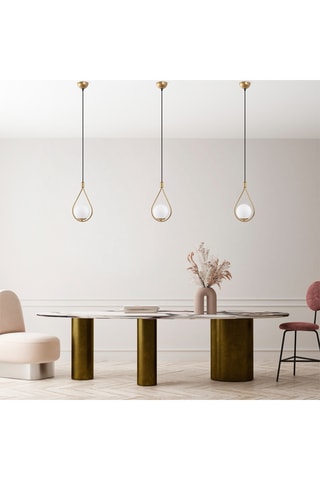Lampadario Mudoni - Dorato e nero - 40 W