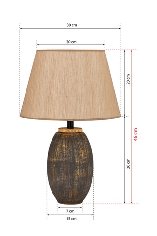Lampada da tavolo TM169 - Marrone e dorato - 60 W