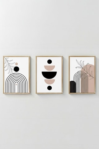 3 quadri in legno - Bianco - 33 x 48 cm