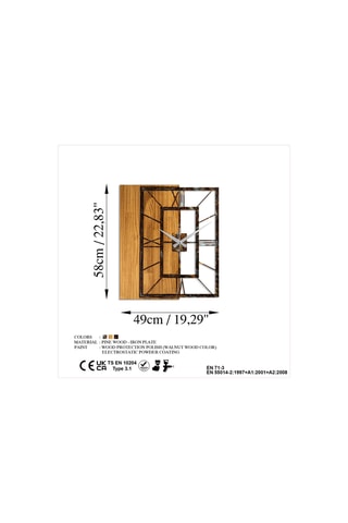 Decorazione da parete in legno Willow - 80 x 58 cm - Neutro e nero