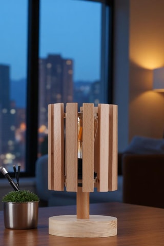 Lampada da tavolo in legno - Neutro - 40 W