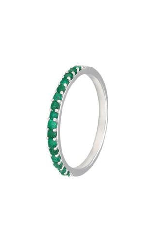 Bague - Or blanc et émeraudes