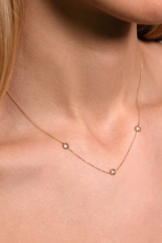 Ketting Geelgoud en Topazen
