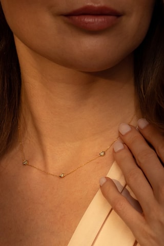Ketting Geelgoud en Topazen