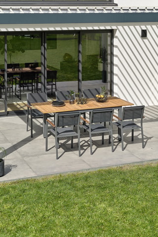 Ensemble de jardin en acacia Orsino - 6 places