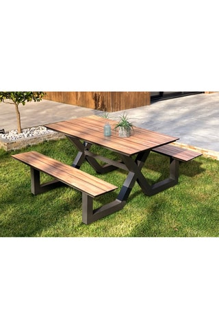 Table de jardin avec bancs Vancouver - 150 x 164 x 75 cm
