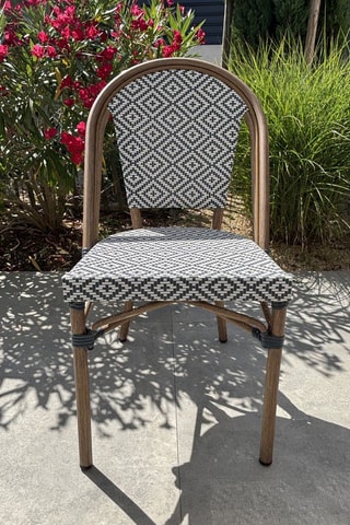 Fauteuil empilable de jardin Bistro - Bleu - En textilène