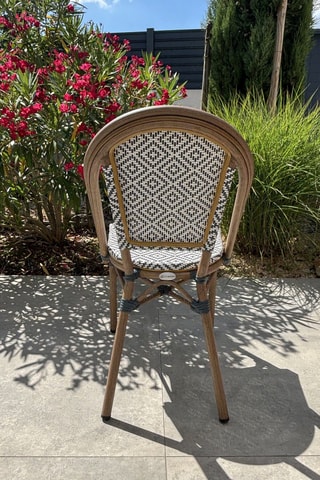 Fauteuil empilable de jardin Bistro - Bleu - En textilène