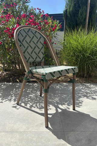 Fauteuil empilable de jardin Bistro - Vert - En textilène