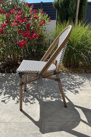 2 fauteuils empilables de jardin Bistro - Bleu - En textilène