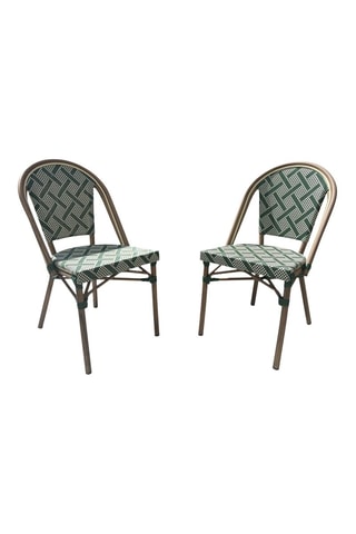 2 fauteuils empilables de jardin Bistro - Vert - En textilène