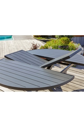 Ensemble de jardin Pelosa - 8 places - Fauteuils empilables - Table extensible