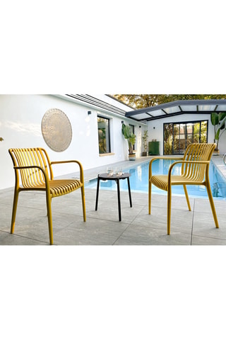 2 fauteuils de jardin empilables Tiago - Moutarde