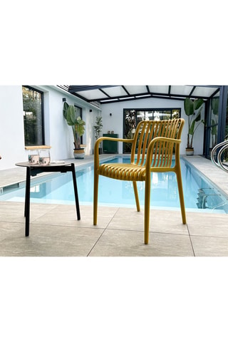 2 fauteuils de jardin empilables Tiago - Moutarde