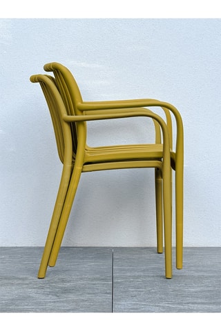 2 fauteuils de jardin empilables Tiago - Moutarde
