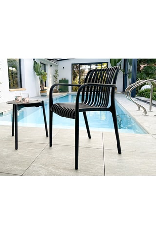 2 fauteuils de jardin empilables Tiago - Noir