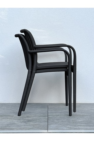 2 fauteuils de jardin empilables Tiago - Noir