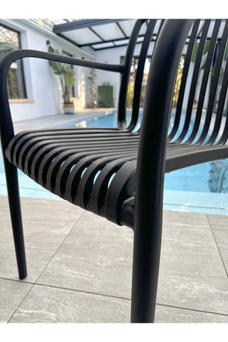 2 fauteuils de jardin empilables Tiago - Noir
