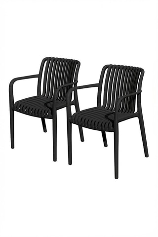 2 fauteuils de jardin empilables Tiago - Noir