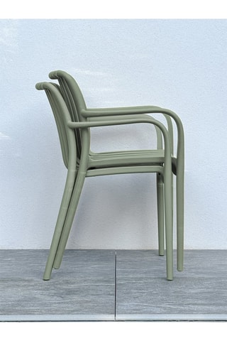 2 fauteuils de jardin empilables Tiago - Vert olive