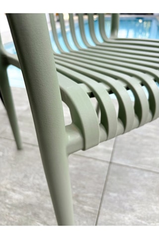 2 fauteuils de jardin empilables Tiago - Vert olive
