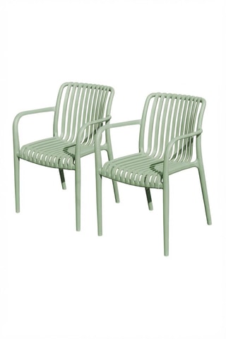 2 fauteuils de jardin empilables Tiago - Vert olive