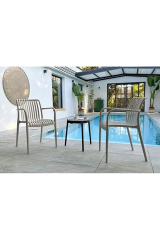 2 fauteuils de jardin empilables Tiago - Sable