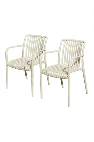 2 fauteuils de jardin empilables Tiago - Sable