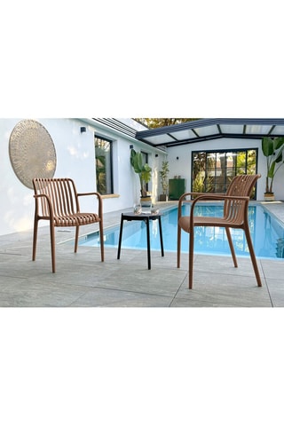 2 fauteuils de jardin empilables Tiago - Terracotta