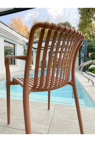 2 fauteuils de jardin empilables Tiago - Terracotta
