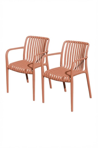 2 fauteuils de jardin empilables Tiago - Terracotta