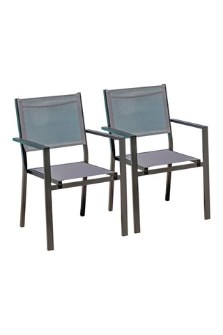 2 fauteuils de jardin empilables Tolede - Gris anthracite