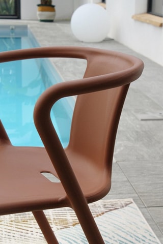 2 fauteuils de jardin empilables Diego -  Terracotta