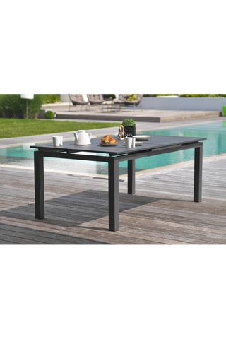 Ensemble de jardin Miami - 8 places - Fauteuils empilables - Table extensible