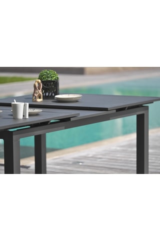 Ensemble de jardin Miami - 8 places - Fauteuils empilables - Table extensible