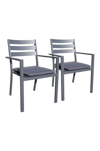 2 fauteuils de jardin empilables Pelosa - Gris anthracite