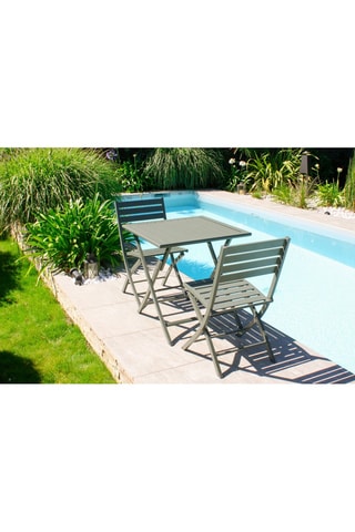 Guéridon 2 places de jardin pliable Marius - 70 x 70 x 73 cm