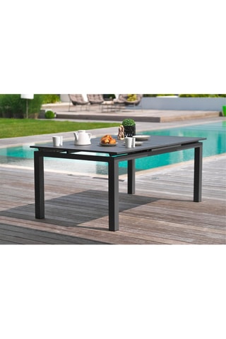 Ensemble de jardin Miami - 10 places - Fauteuils empilables - Table extensible