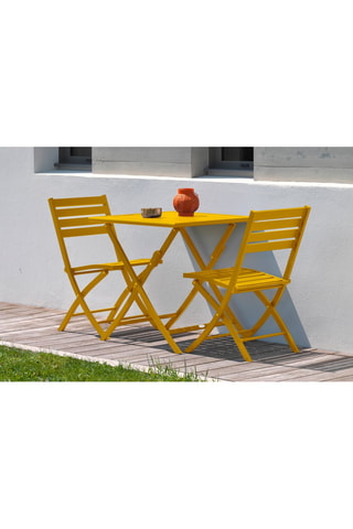 Guéridon 2 places de jardin pliable Marius - 70 x 70 x 73 cm