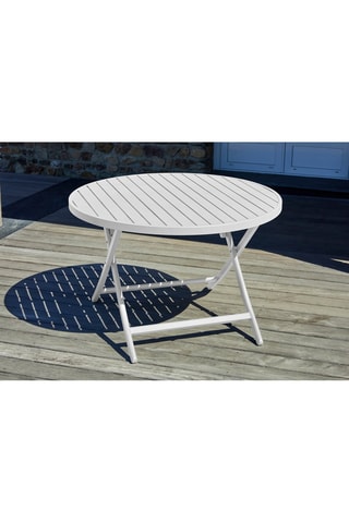 Table de jardin 4 places pliante Marius ronde - 110 x 73 cm