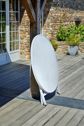 Table de jardin 4 places pliante Marius ronde - 110 x 73 cm