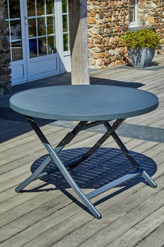 Table de jardin 4 places pliante Marius ronde - 110 x 73 cm