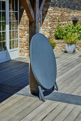 Table de jardin 4 places pliante Marius ronde - 110 x 73 cm