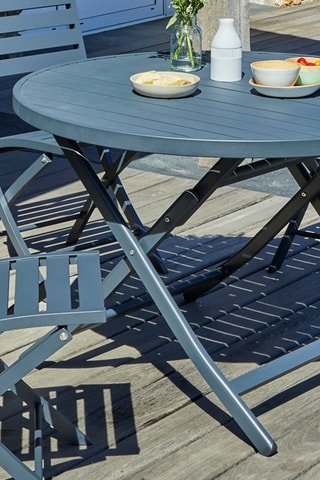 Table de jardin 4 places pliante Marius ronde - 110 x 73 cm