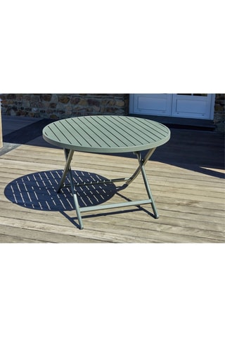 Table de jardin 4 places pliante Marius ronde - 110 x 73 cm