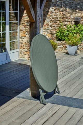 Table de jardin 4 places pliante Marius ronde - 110 x 73 cm