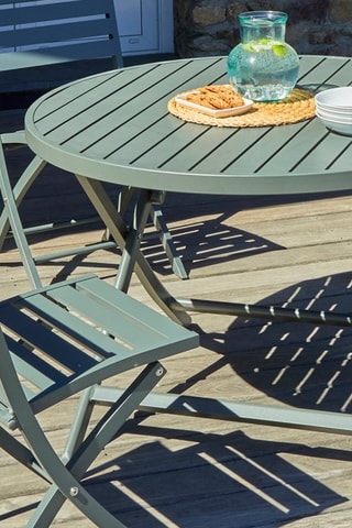 Table de jardin 4 places pliante Marius ronde - 110 x 73 cm