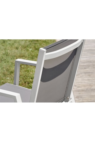 Fauteuil de jardin empilable Floride - Blanc et gris