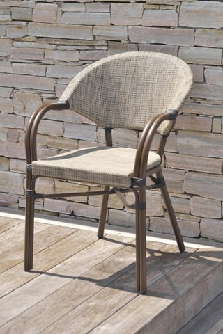 Fauteuil de jardin empilable Ushuaia - Marron et beige